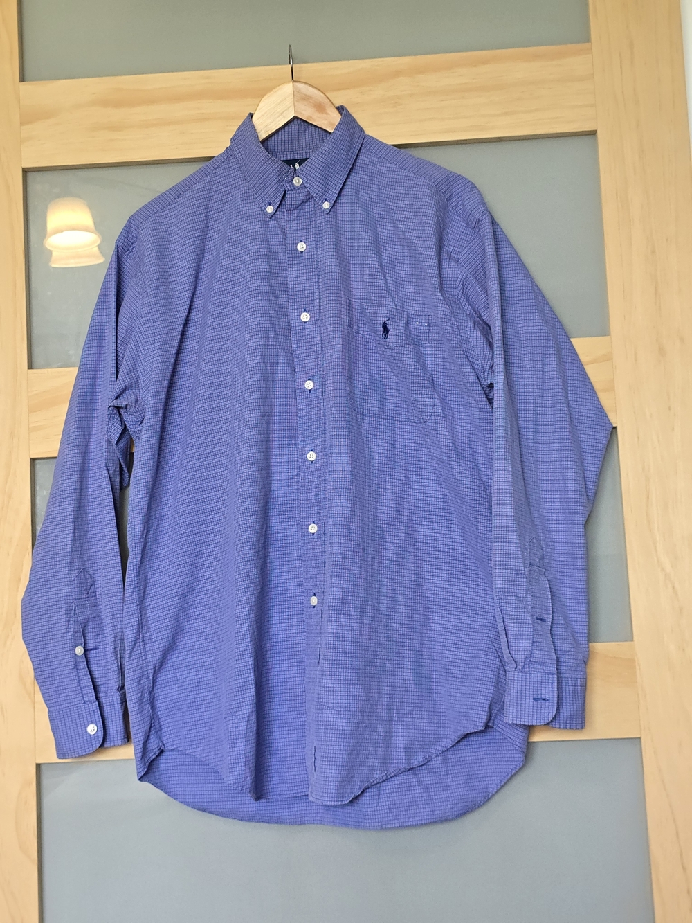 Ralph Lauren Vtg 90's BLAKE Blue Micro-Check Button-Down Shirt